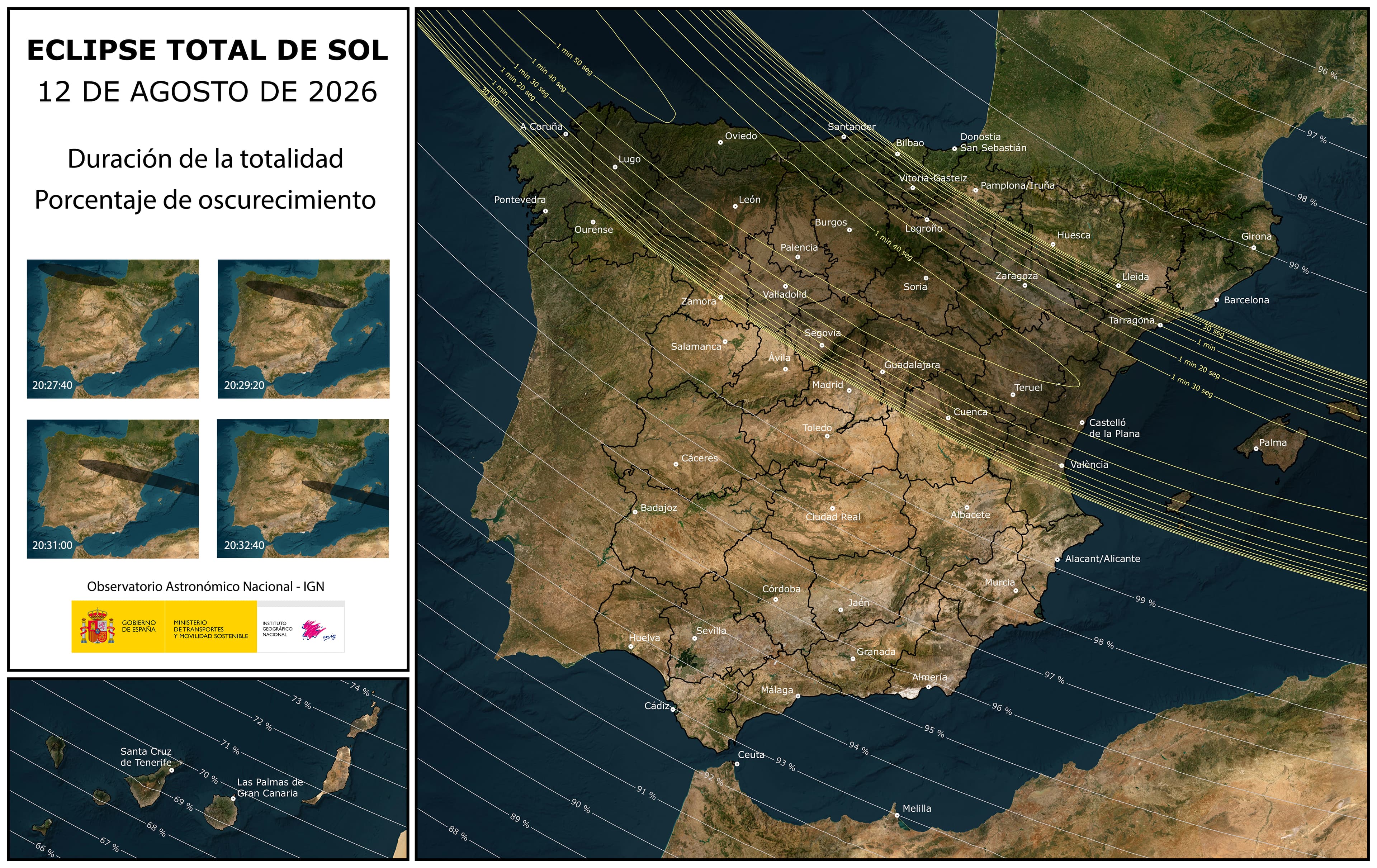 Simulación del eclipse solar total de 2026 en Asturias