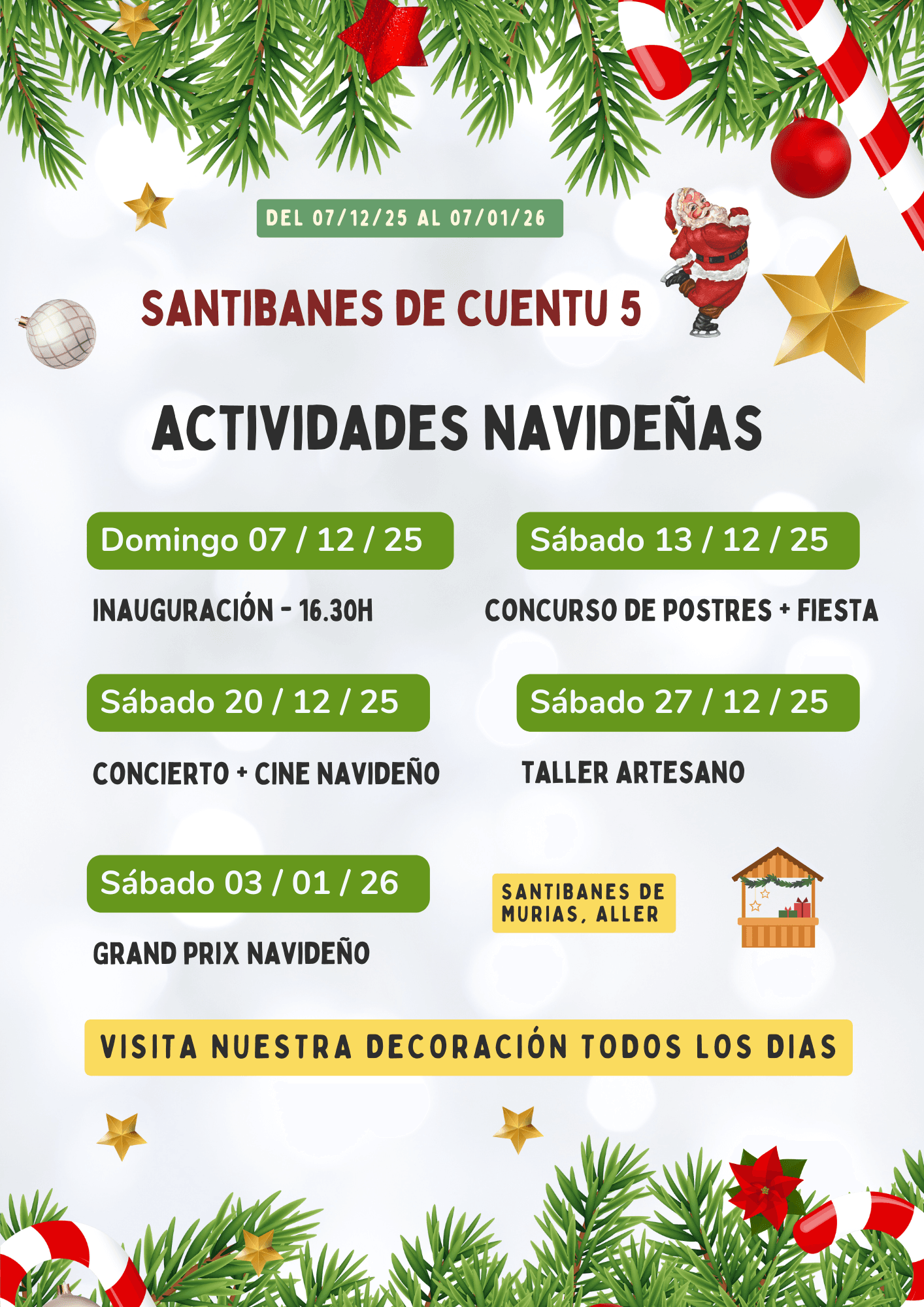 Programa de actividades navideñas en Santibáñez de Murias